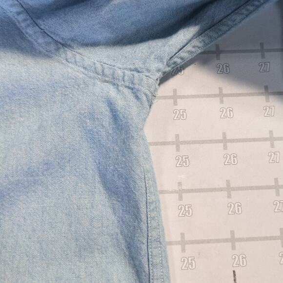 Vintage Adirondack Chambray Denim Shirt Mens XL Blue Savile Row Utility Outdoors - Picture 7 of 8